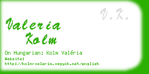 valeria kolm business card