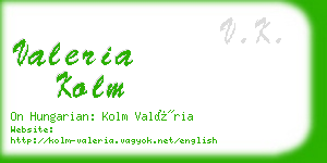 valeria kolm business card